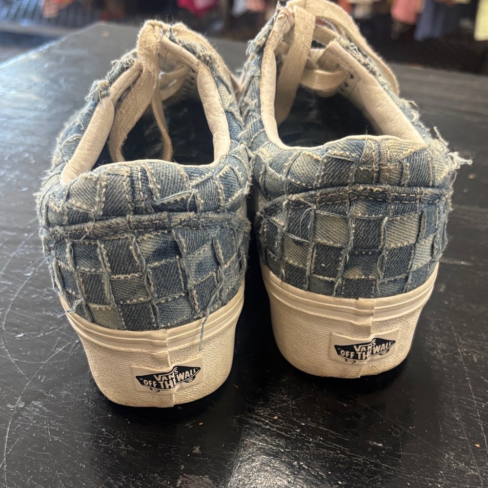 Vans Old Skool Stackform Woven Denim Sneakers Mens 7 Womens 8.5 - Picture 4 of 12